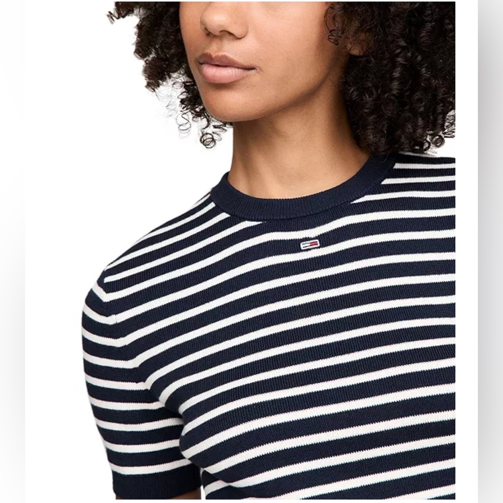 Tommy Jeans Women's Essential Striped Short-Sleeve Sweater